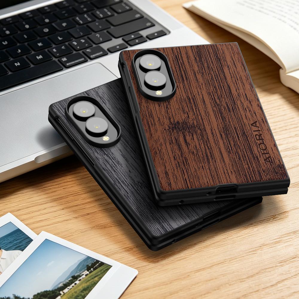 Custodia per Samsung Galaxy Z Fold 8 Ultra Z Fold8 Custodia in Pelle PU con Effetto Legno Naturale per Samsung Z Fold 8