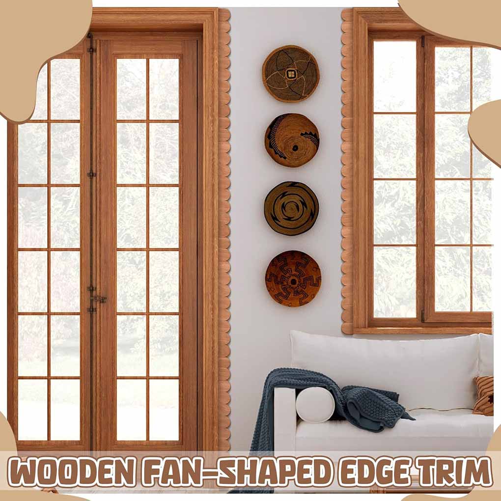 Scalloped Unfinished Decorative Edge Wooden Strips Moulding For DIY Crafts Moulding Trim Border Trim