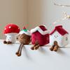 1pcs-Cute Plush Christmas Ornaments Dangle Legs House Mushroom Envelope Pudding Hanging Doll Xmas Tree Shelf Sitter Decor