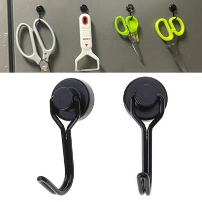 Lot de 6 crochets magnétiques extra-forts noirs pour ustensiles de cuisine, casiers de chambre, réfrigérateurs de bureau, lampes décoratives suspendues