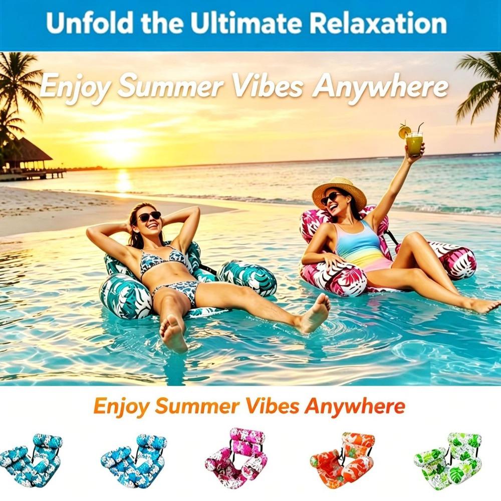 1Pc Heavy-Duty Inflatable Pool Chairs & Noodles – Blow-Up Lounge for Adults, Lake, Beach, Backyard Parties Floating Chair Set