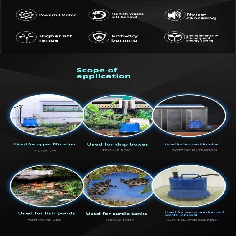 60Hz Submersible Aquarium Water Pump Cycle Filter Fish Tank Powerhead Fountain Pond Hydroponic