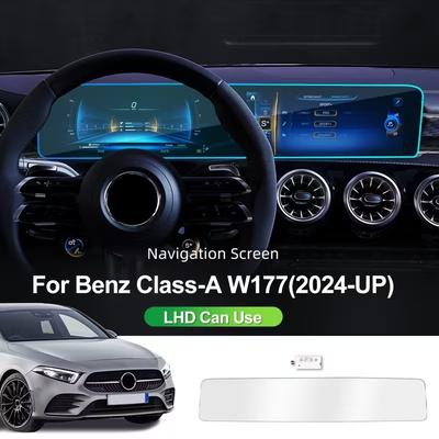 Verre Trempé pour Mercedes Benz Classe A W177 A180 A200 2024 2025 Film pour Écran de Navigation de Voiture Film Protecteur pour Tableau de Bord Protecteur