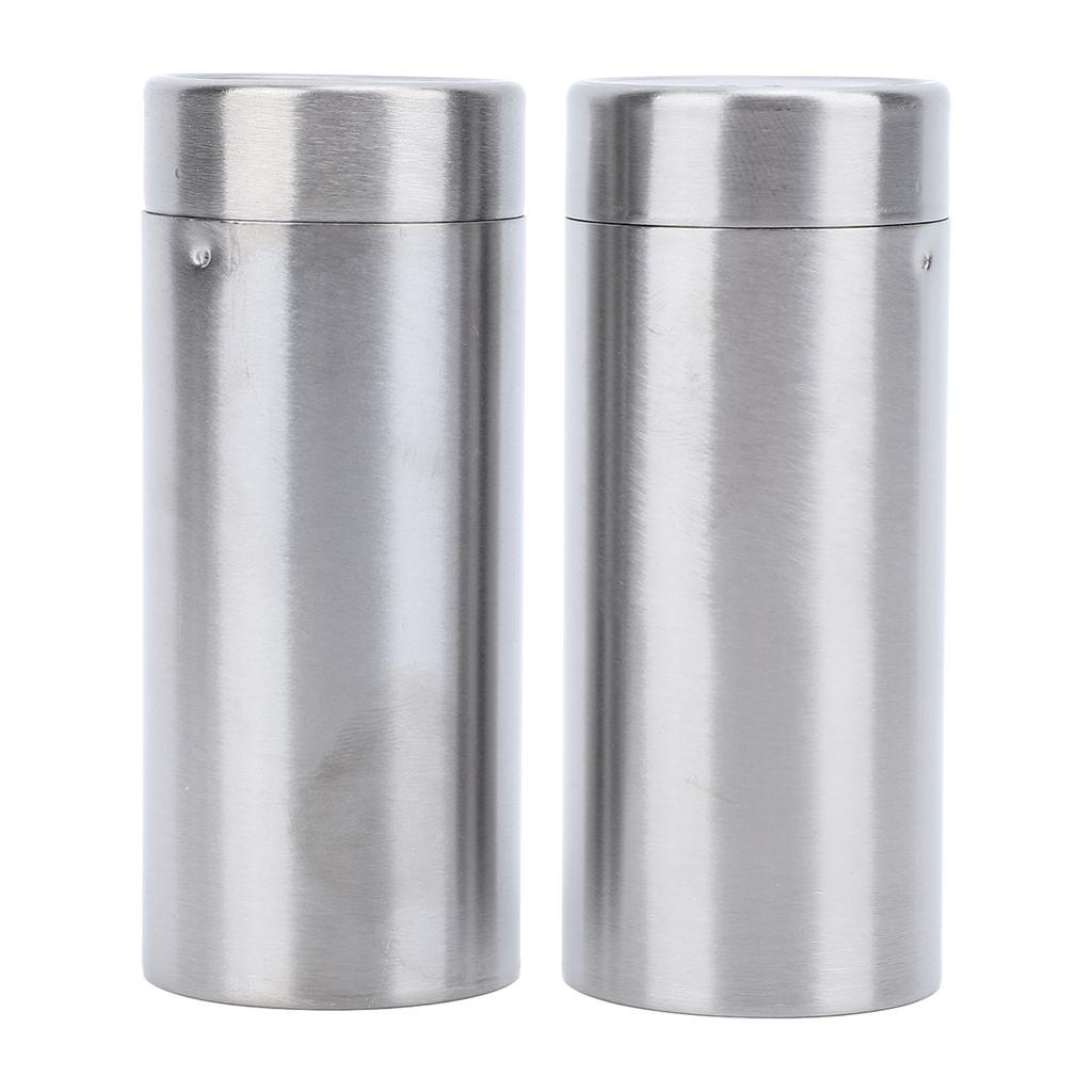 2 Pcs 304 Stainless Steel Seasoning Bottles Table Household Pepper Salt Shaker Barbecue Sprinkles Seasoning Jar Kitchen