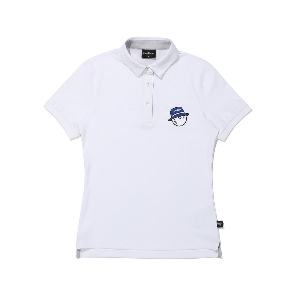 MALBON GOLF Bucket Point Polo Shirt White (Woman)