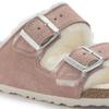 Ciabatte riscaldate Birkenstock Arizona Pelle Scamosciata Pelliccia di Agnello Argilla Rosa LAF strette narrow (1023258)