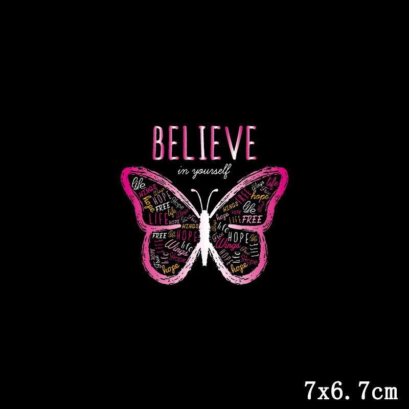 Flower Patch Thermo Sticker On Clothes Patches For T-Shirt Iron On Transfer For Clothing Letters Stripe Applique Thermal Decor