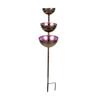 3-Tier Bowl Metal Bird Bath Rusted Vintage Iron Garden Rain Catcher Decorative Garden Stake Bird Water Dispenser Courtyard Decor