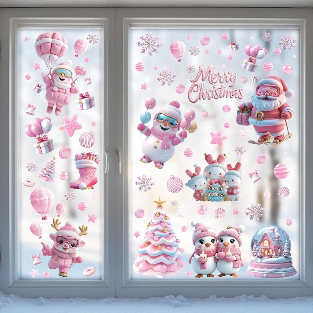 Santa Claus Wall Art Pvc Waterproof Christmas Window Sticker For Festive Decor