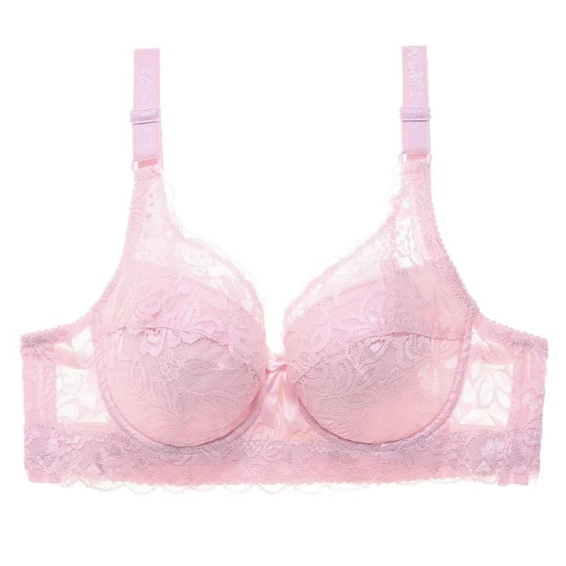 Large Size Ultra-thin Underwear Women's Bra Sexy Lace Beauty On The Back Full Cup Bra