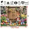 2D Easter Rabbit Door Tapestry, Tulips & Easter Eggs Wall Decor