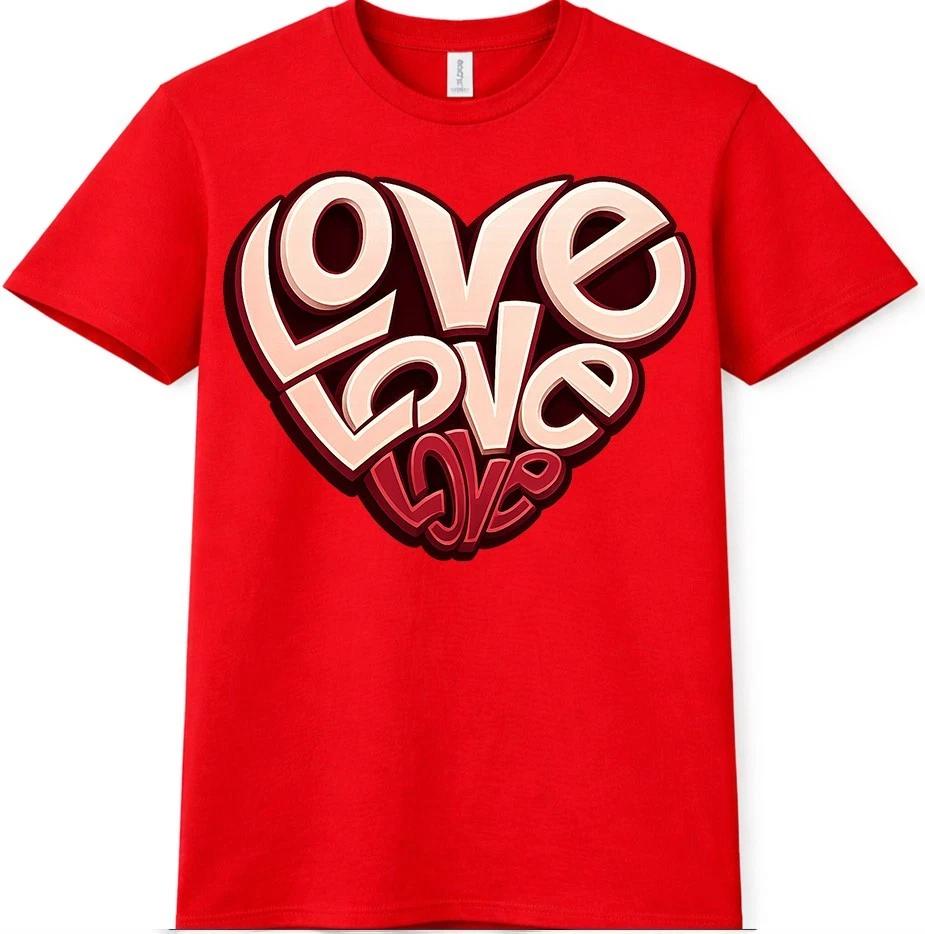 Love Heart T-Shirt Valentines Day Gift Funny Cute Girlfriend Boyfriend Tee XXXL