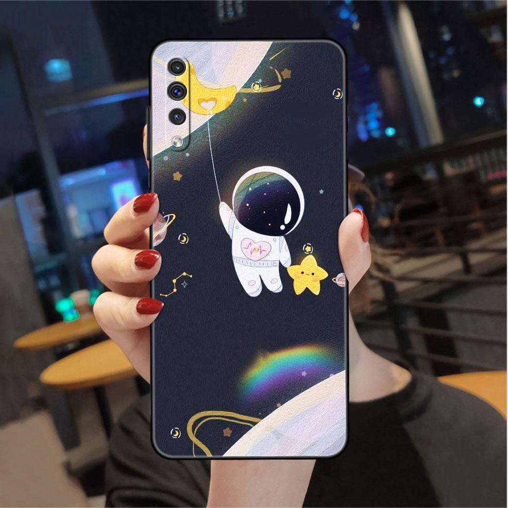 Astronaut Universe Case For Samsung Galaxy A50 A02s M31 A70 A30 A10 A20e A40 A10s M30s M51 M52 M22 M32 Black Phone Cover