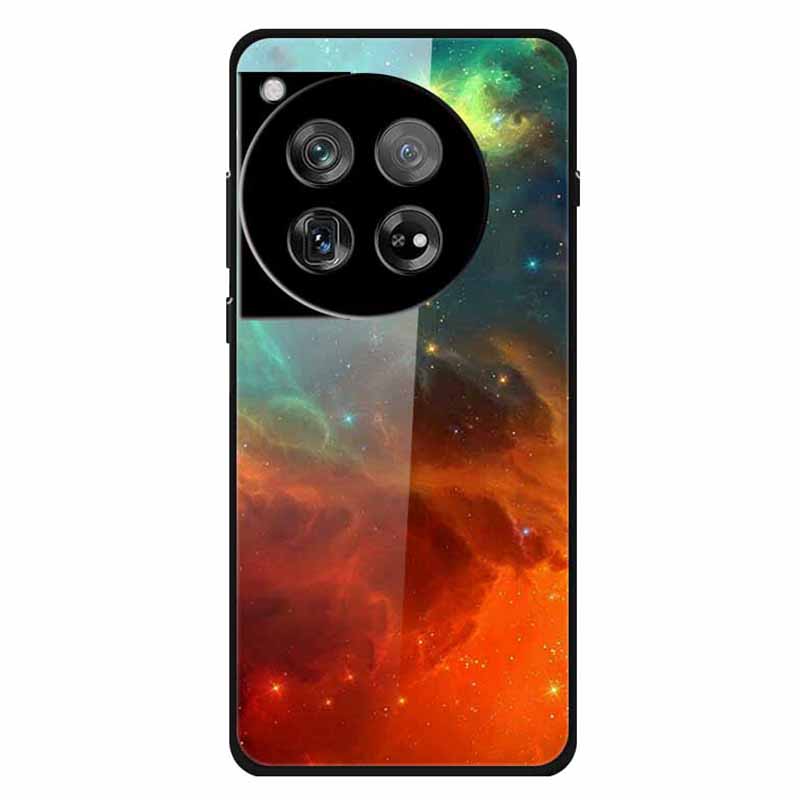 Für OnePlus 12 5G Hülle Musterdruck PC+Gehärtetes Glas+TPU Handy-Rückseite