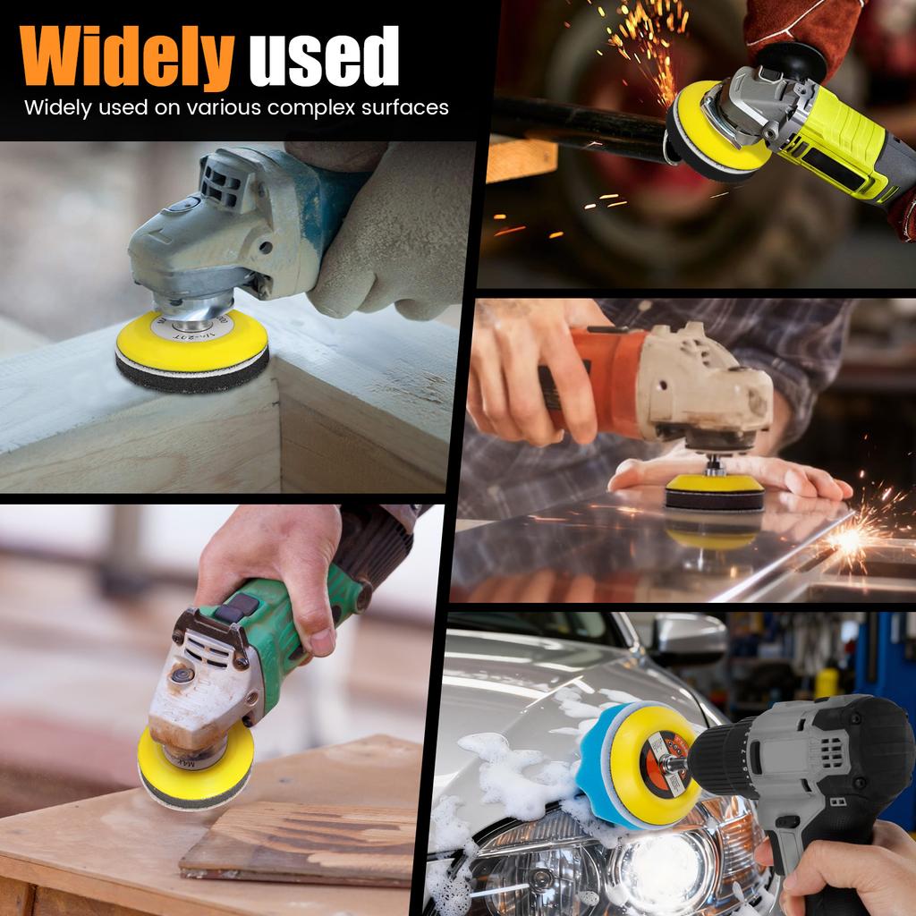 Car Polishing Sponge Pads Kit Foam Pad Buffer Kit Polishing Machine Wax Pads for Auto Motorcycle Motor Vehicle Removes Scratches