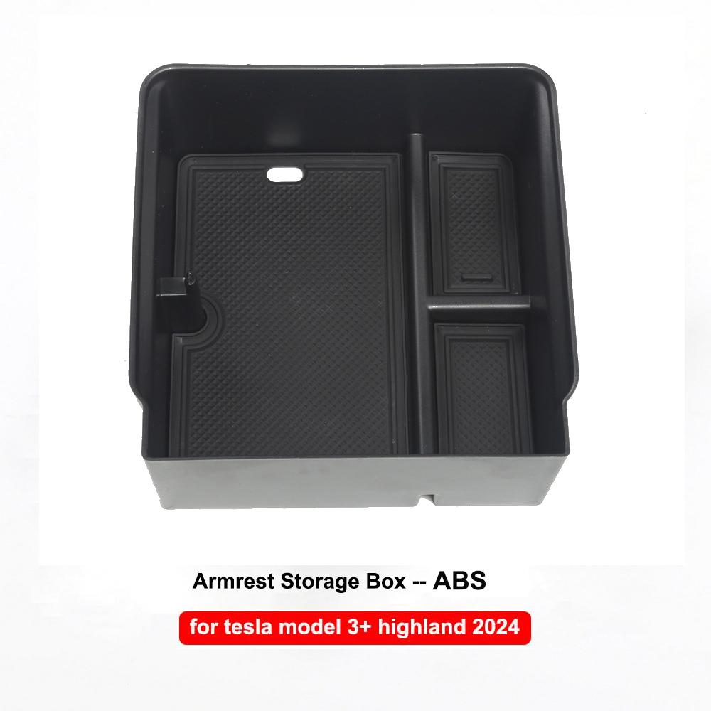For Tesla Model 3 Highland 2024 Storage Box Model3 2025 Center Console Armrest Storage Box Cup Mats Stowing Tidying Accessories