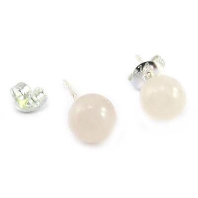 [M6950] - Rose Quartz 'Mineralia' Earrings - 6 Mm