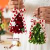 Handmade DIY Christmas Tree Ornament Kit Plush Felt Craft Material with Festive Bells Heart Bows for Xmas Gift Decoration Jewelr