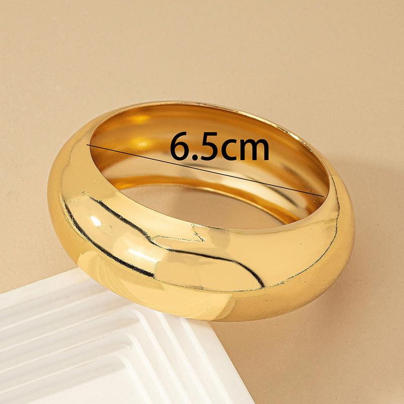 Gothic Punk Metal Gold Copper Color Bangles For Women Men Rock Big Circle Bracelet Bangles Hip Hop Jewelry Emo Party Gift