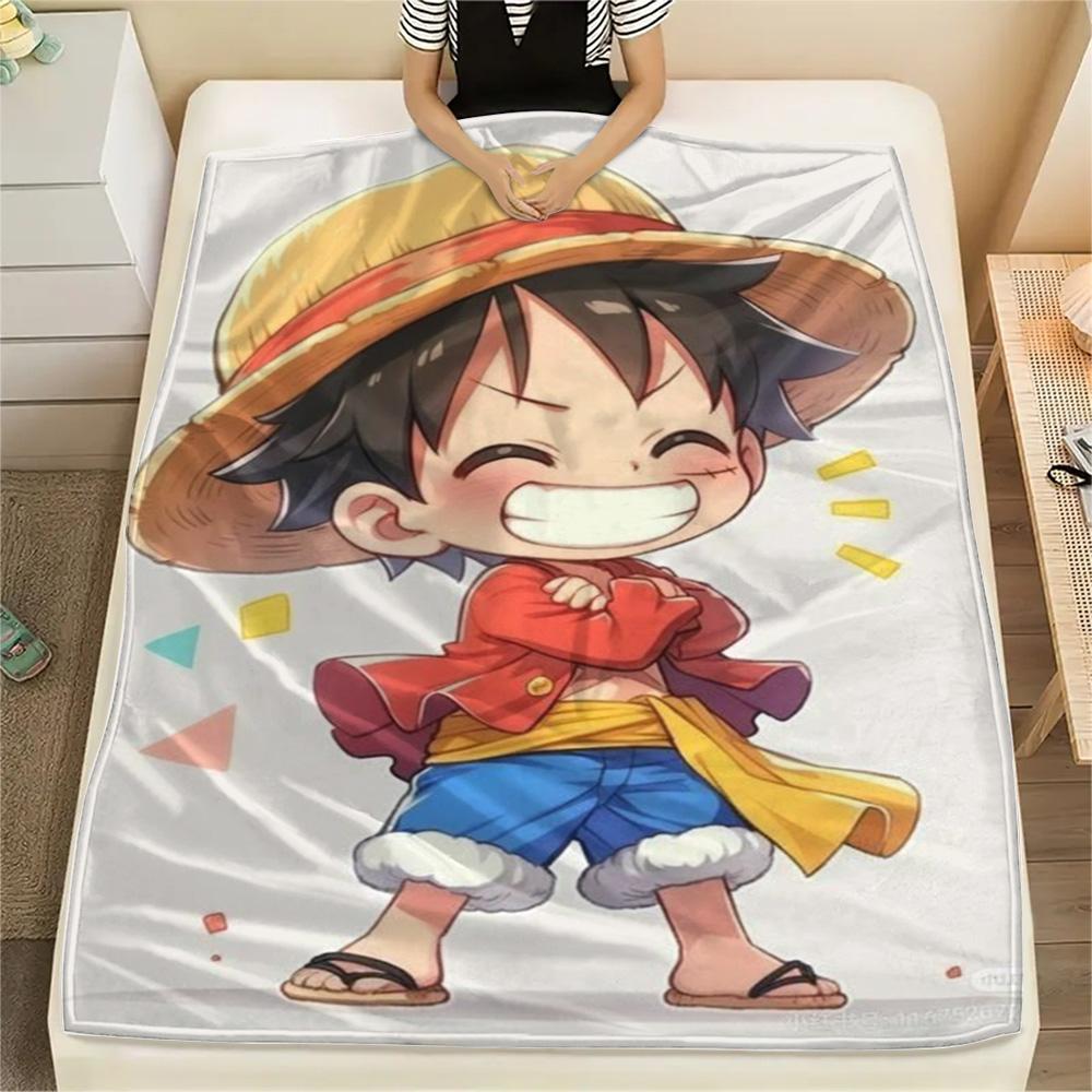 Luffy Warm Leisure Flannel Blanket, Unique Printed Cover for Bedroom Layout, Sofa, Bed and Chair Decoration.-TING