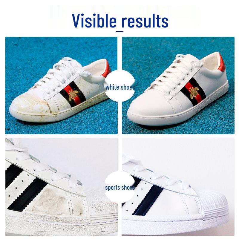 White Shoe Cleaner Mousse - Waterless Cleaning & Whitening with Brush for Sneakers