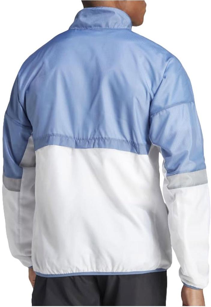 Adidas M TENNIS TEAM Tricolor Back Wind Crew Size M Jacket, Blue/White,