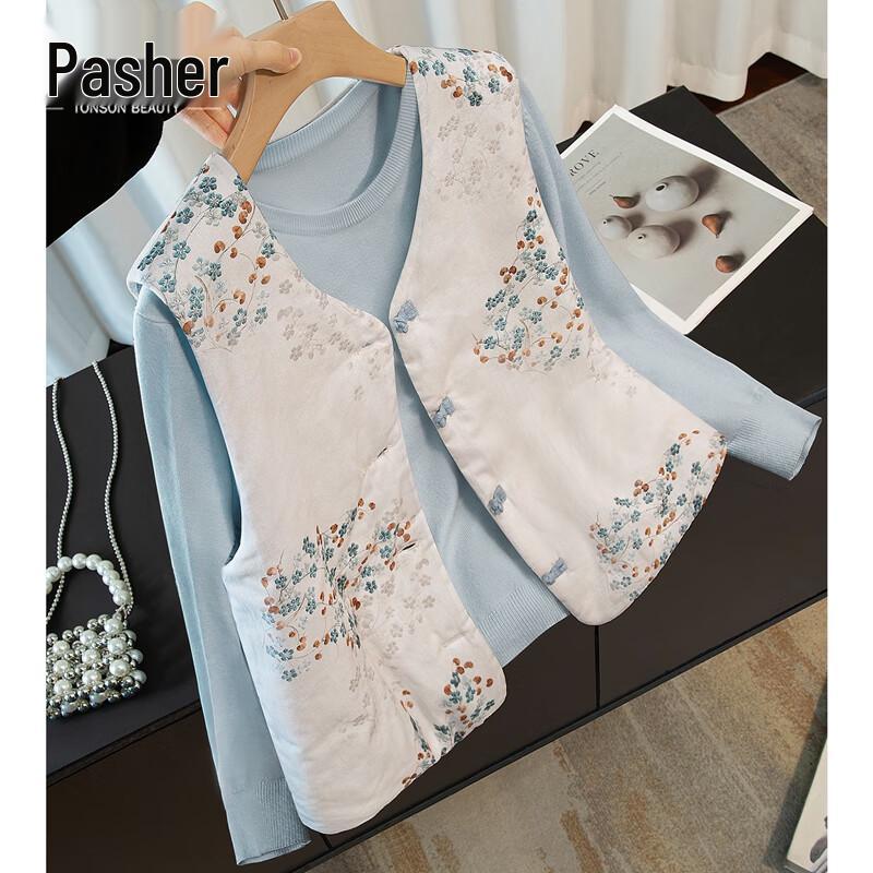 

Женский хлопковый жилет с V-образным вырезом в китайском стиле L