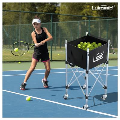 Höhenverstellbarer Tennisball-Einsatzwagen Edelstahl-Balllade-Rahmen Tenniszubehör