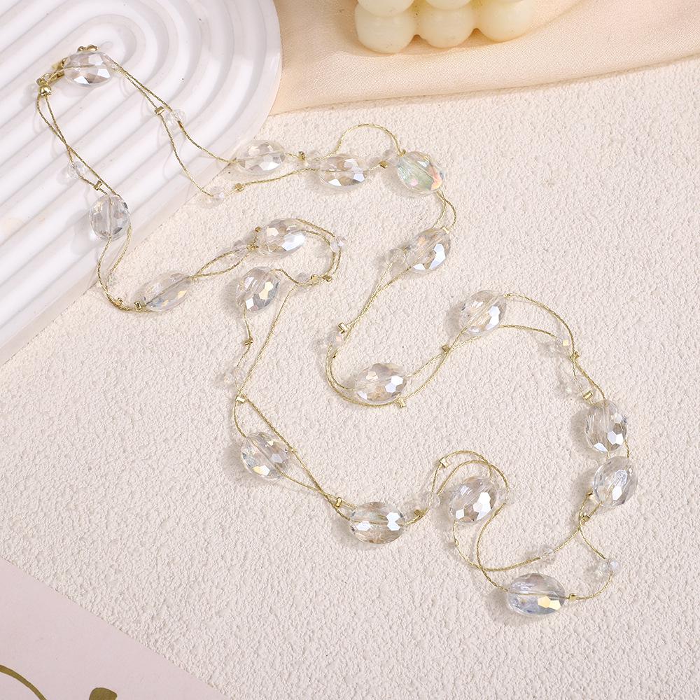 

Универсальное длинное хрустальное ожерелье: Модные украшения-цепочки для свитера (170см)