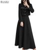 ZANZEA Women Long Sleeve Blouse and Long Skirts Casual Two Piece Suit Sets