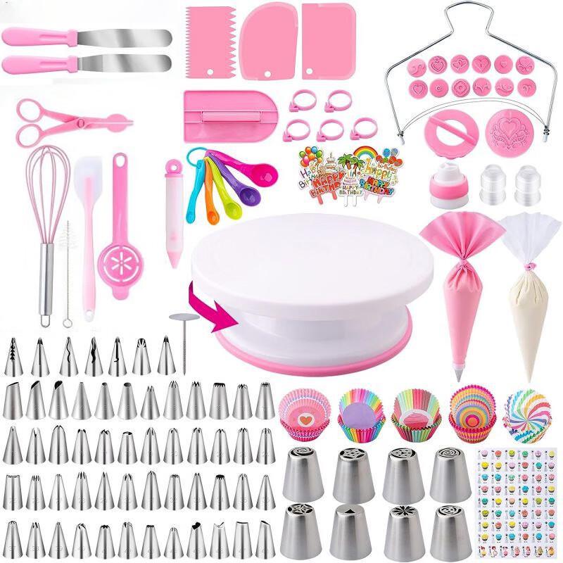 ZISIZ 356-Piece Pink Cake Decorating Kit