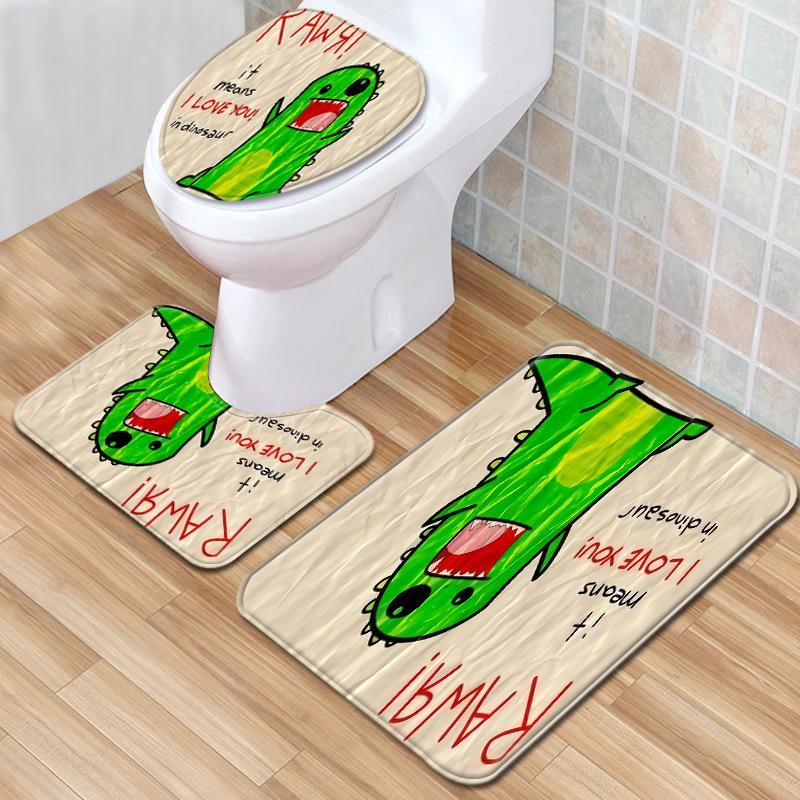 Textured Toilet Three-Piece Floor Mat Bathroom Three-Piece Carpet Doormat