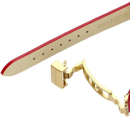 Versace Greca Logo Watch, Red Dial, Stainless Steel, Sapphire Crystal, Quartz Movement, 27mm, VEZ100621, Women's