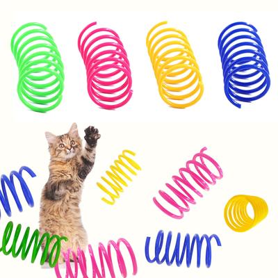 Spring Toys For Indoor Cats 32 PCS, Colorful Plastic Spring Coils Attract Cats To Swat, Interactive Toys For Cats And Kittens