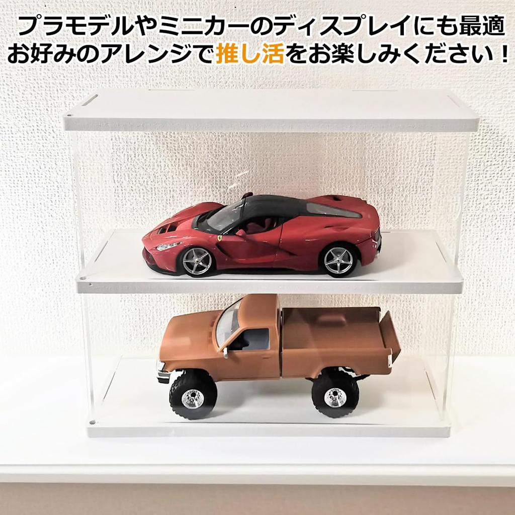 [kuriiro] Display Case, Figure Case, Acrylic Case, Front Door, Assembled, Figure Showcase, Shelf, Horizontal Type, Krs14 (3 Tiers)
