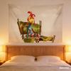 1pc Tropical Surfing Chicken Joe Tapestry Polyester 2D Flat Wall Hanging for Bedroom Living Room Dorm Fun Decor Cartoon Gift