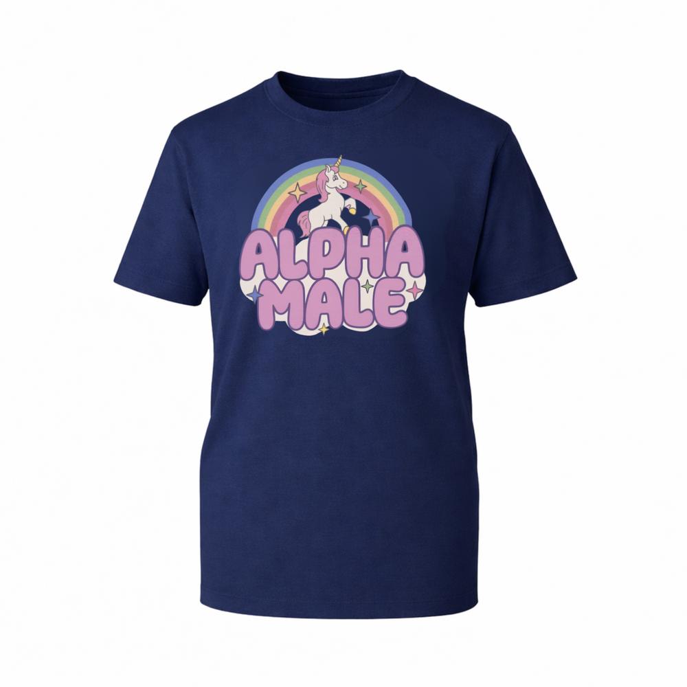 Funny Sarcastic Alpha Male TShirt Pastel Rainbow Unicorn Unisex Gift Tee S