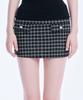 Akeumeseodeu Tweed Flap Detail Mini Skirt (Black)