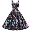 Women's Skirt Women's Halloween New Suspender Skull Head Spider Web Digital Printing Dress