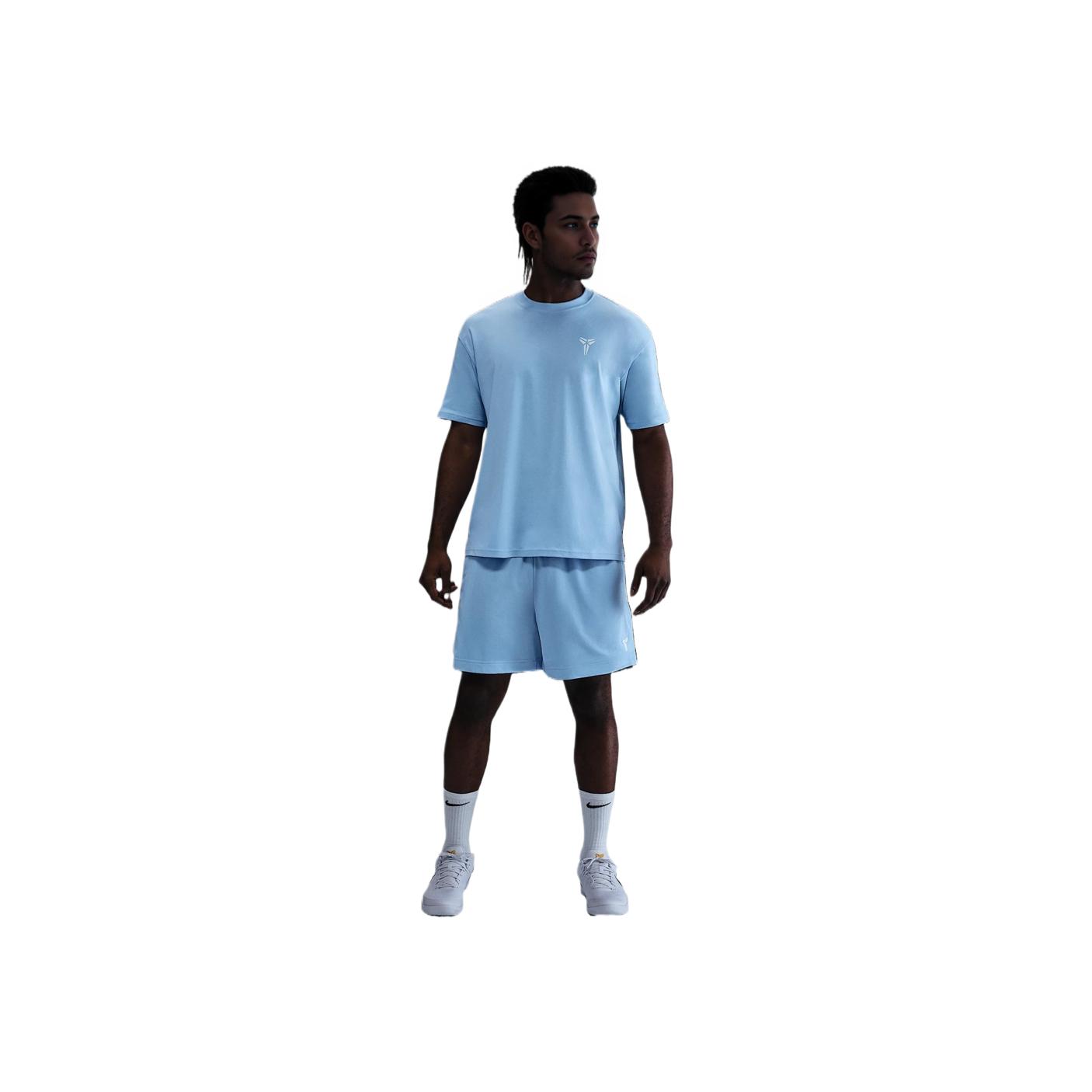 

Nike Серия Kobe Футболка с круглым вырезом, удобная, повседневная, универсальная, с коротким рукавом для баскетбола, мужская, топы, Mind-Blue, белая, HJ3318-422 L