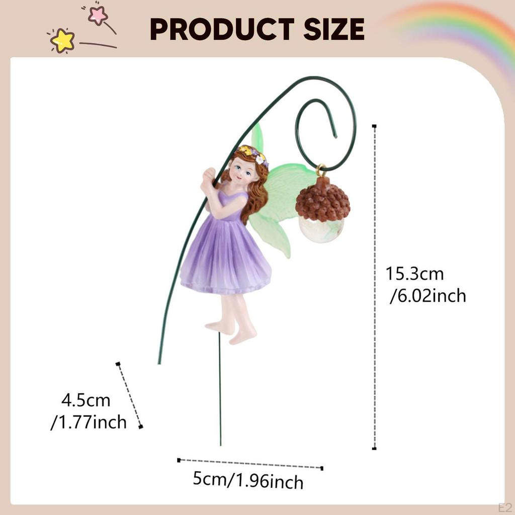 Garden Statue Stake Micro Landscape Decor Flowerpot Lawn Ornament for Patio Yard Indoor