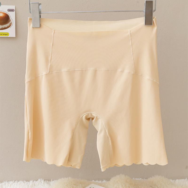 Seamless high-waisted safety shorts for women, anti-exposure, summer thin underwear, plus-size tummy control leggings, ice silk hot-selling item