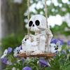 Wisiorki Huśtawka Czaszka i Kot, Dekoracje Drzew w Ogrodzie i na Dziedzińcu, Domowe Ozdoby Duchów na Halloween