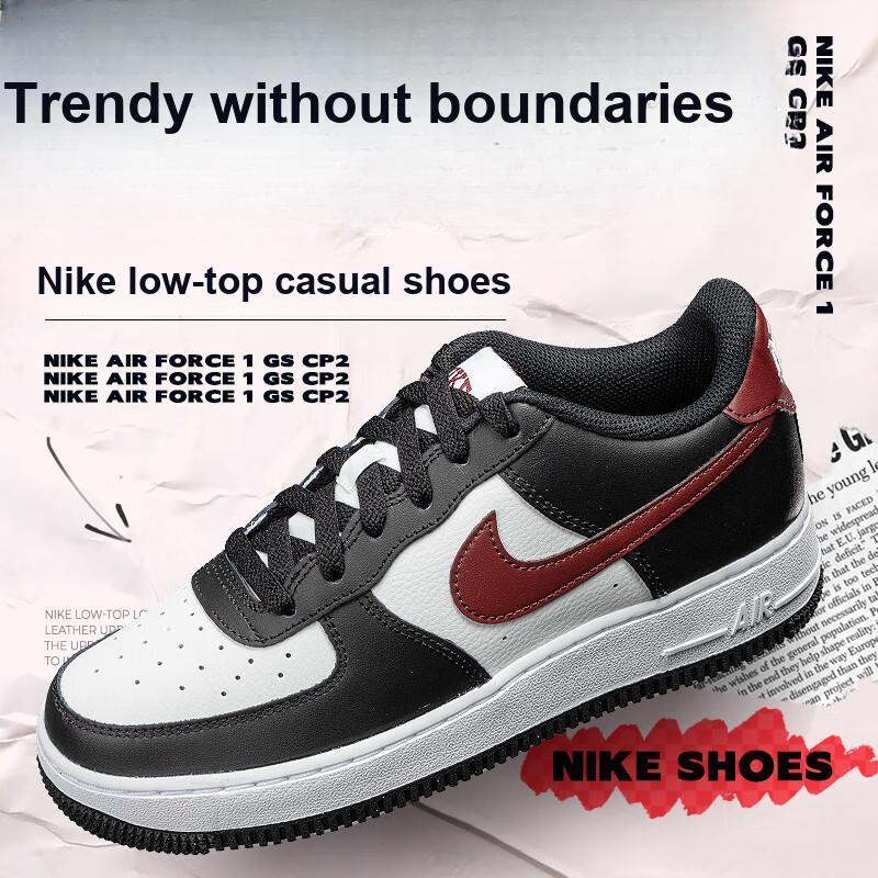 Nike Air Force 1 GS Black Dark Team Red Kids Sneakers Summit-White White FZ4351-001