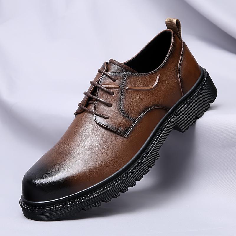 

Роскошные мужские туфли-оксфорды на платформе из кожи, формальные кожаные туфли, модные мужские мокасины ручной работы, повседневная мужская обувь, распродажа 44 коричневый