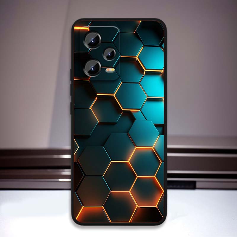 Technology Art Illustration Phone Case For Xiaomi Redmi Note 15 14 13 12 12S 11E 11 11S Pro Plus 4G 5G Black Soft TPU