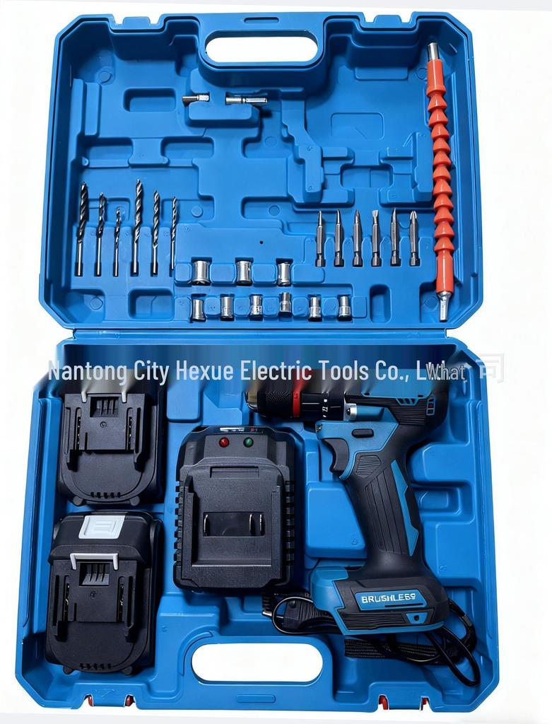Brushless Lithium Battery Multi-functional Electric Drill & Screwdriver with Pistol Grip and Three-speed Impact Mode
