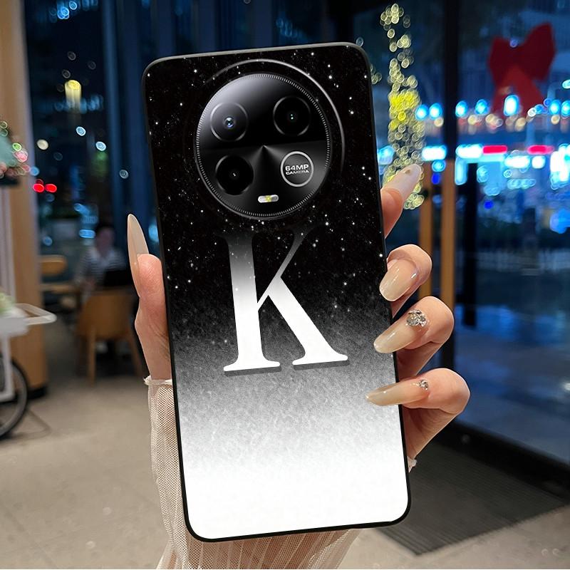 Black Case For BLU Bold K50 Soft Silicone Anti-scratch Casing For BLU Bold K50 Lucky A-Z Letter Pink Shiny Starry Sky Back Cover