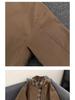 Men's Retro Plaid Patchwork Flight Jacket - Brown Casual Baseball Style