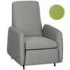 Relax Reclining Armchair with Pull-Out Footrest, Spare Cover and Seat with Springs, Grey
